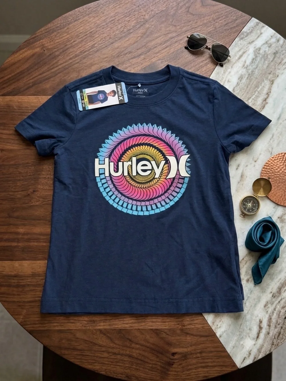 ⁠Hurley Boys Graphic T-Shirt Blue Size M 8 New With Tags⁠